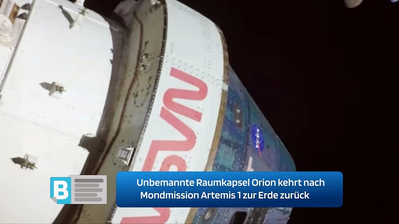 Unbemannte Raumkapsel Orion kehrt nach Mondmission Artemis 1 zur Erde zurück