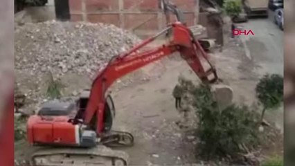 İSTANBUL-AVCILAR'DA AĞACIN KEPÇEYLE DEVRİLDİĞİ İNŞAAT MÜHÜRLENDİ