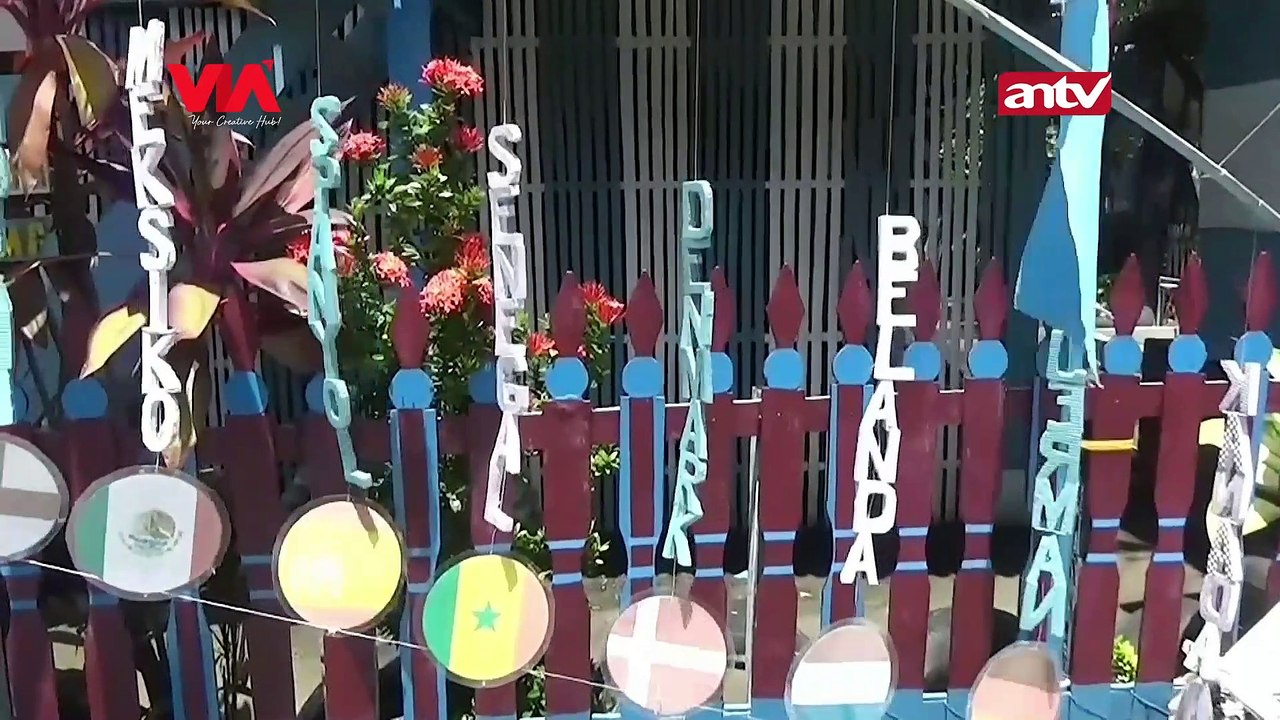 Meriahkan Piala Dunia, Sekujur Kampung Dicat Bendera Peserta