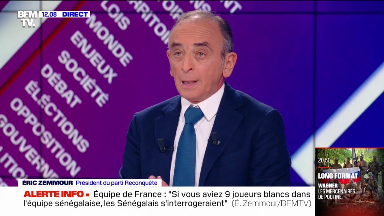 France-Maroc: Éric Zemmour affirme que "c'est une grande frayeur pour la police"