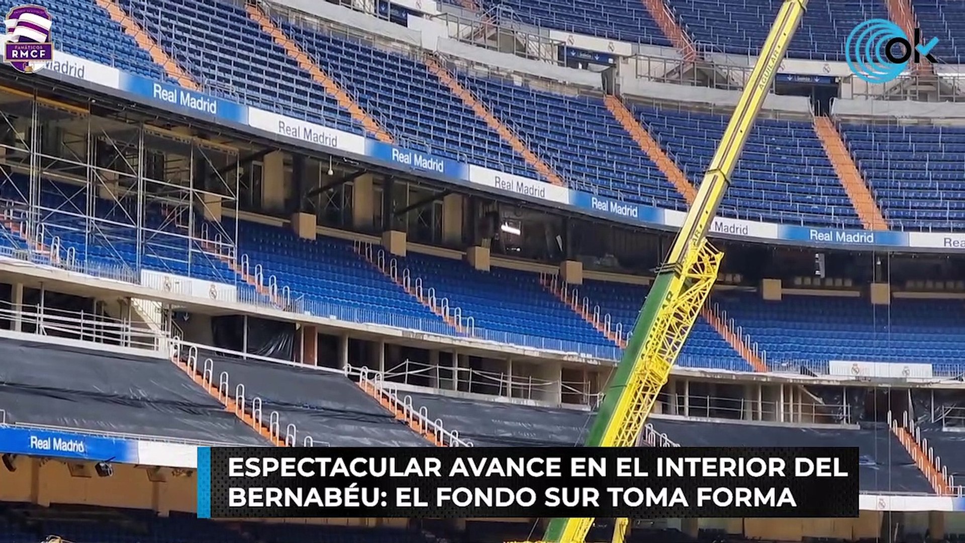 Espectacular avance en el interior del Bernabéu: el fondo sur toma forma -  Vídeo Dailymotion