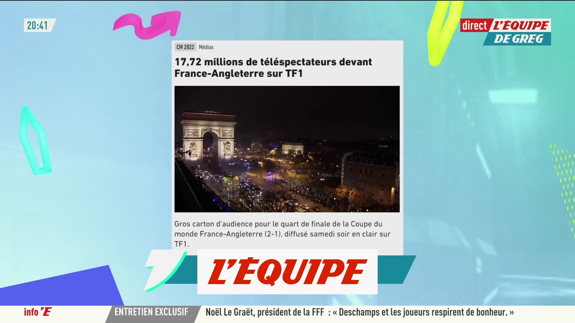 17,72 millions de téléspectateurs devant France-Angleterre sur TF1 - Foot -  CM 2022 - Vidéo Dailymotion