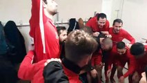 LE VESTIAIRE DE L'AS DU PIC APRÈS SA VICTOIRE 4 BUTS À 1 FACE À CHATEAUNEUF DE GALAURE