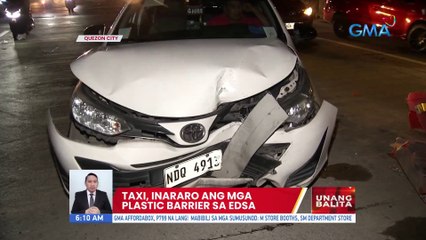 Taxi, inararo ang mga plastic barrier sa EDSA | UB