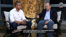 Thiago Oliveira conversa com Brunoro, diretor executivo do Palmeiras