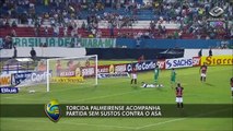 Torcedores do Palmeiras comemoram vitória no Pacaembu