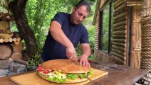 The Biggest and Most Delicious Burger-Lets Try-WILDERNESS COOKING