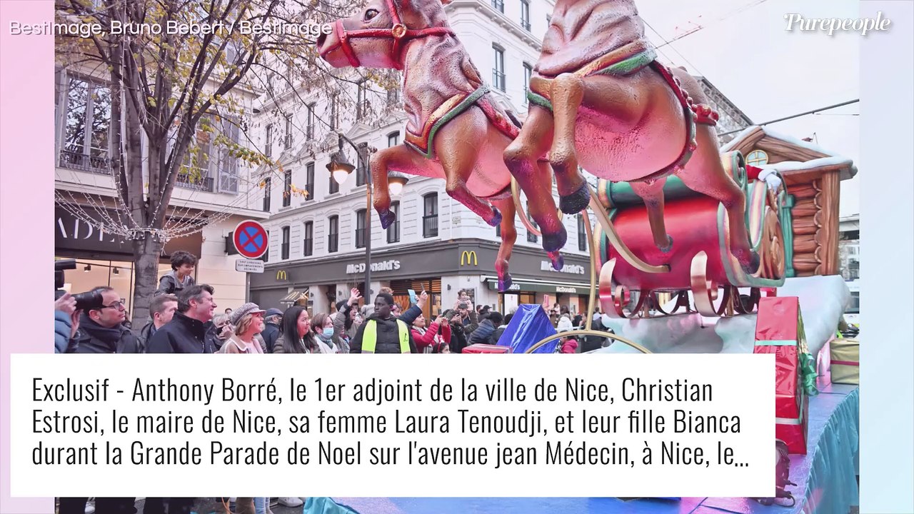 Laura Tenoudji avec Christian Estrosi et leur fille Bianca : sortie en famille à Nice dans l'ambiance de Noël