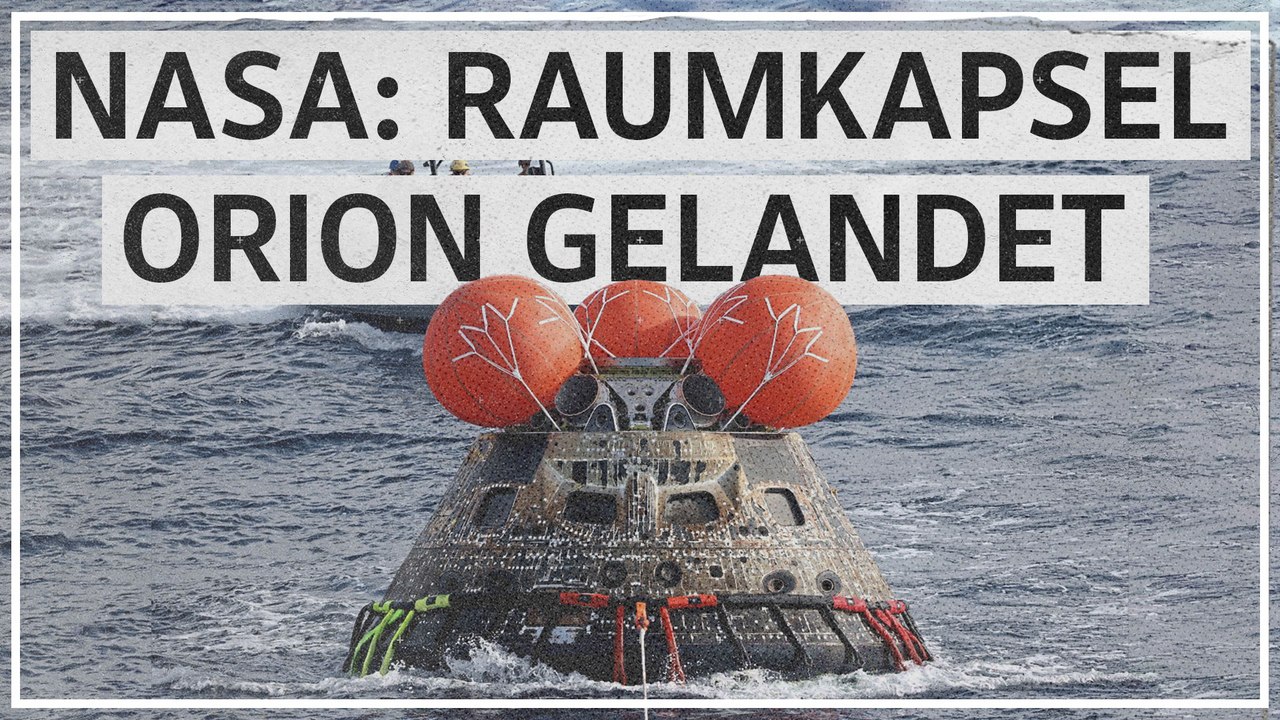 Raumkapsel Orion nach Mondmission gelandet