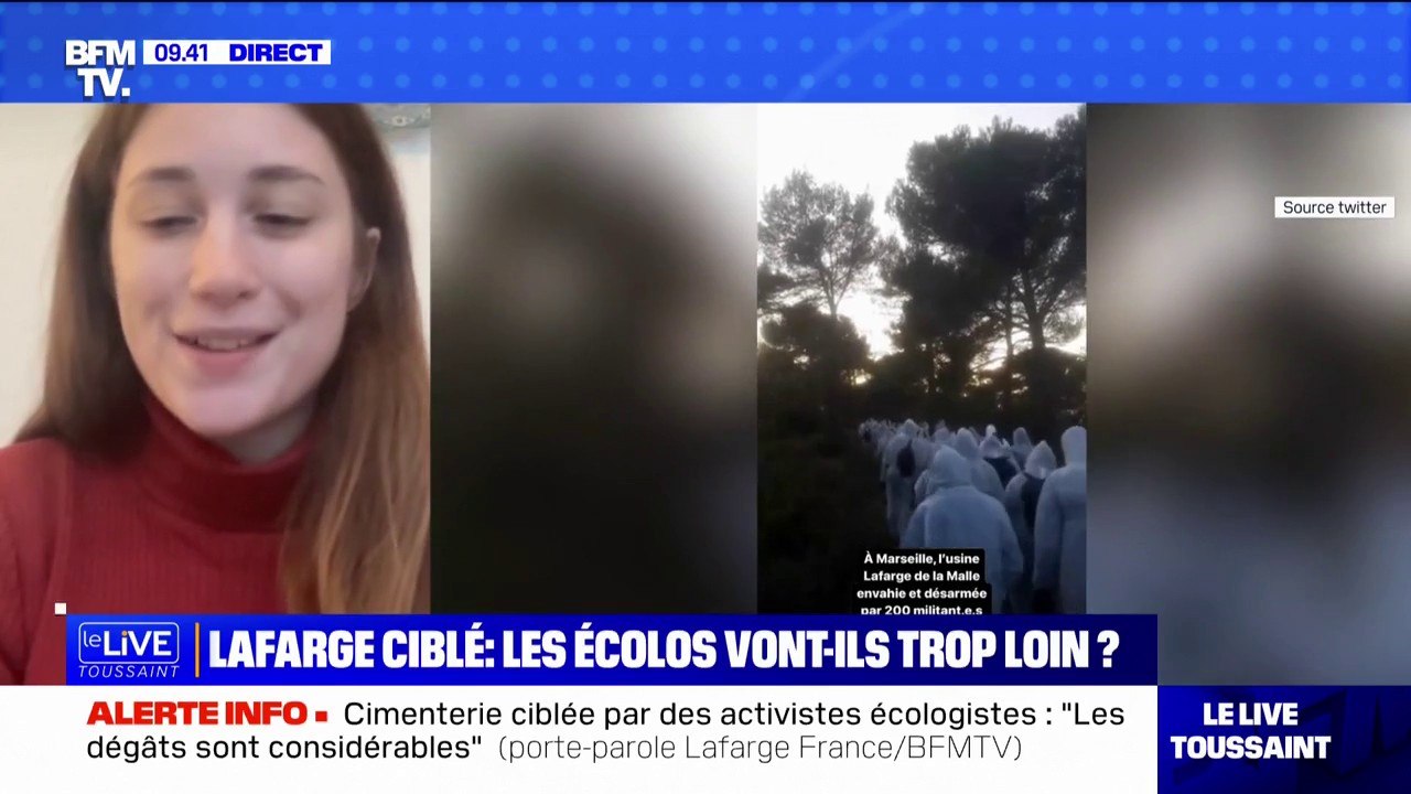Léna Lazare (Youth for Climate) dit comprendre les activistes qui ont commis "des dégâts matériels" dans l'usine Lafarge