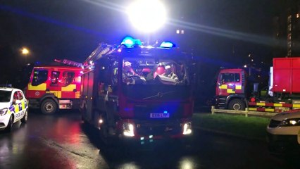 Rescue teams search Babbs Mill Lake in Kingshurst, Solihull, near Birmingham after children fall through ice