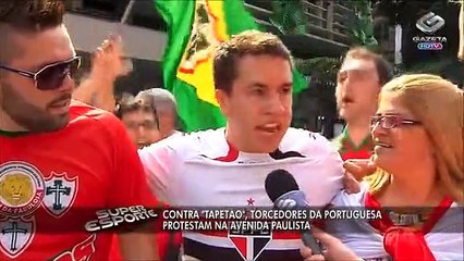 Contra “tapetão”, torcedores da Lusa protestam na Avenida Paulista
