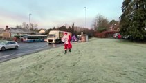 Santa supports the health and social care workers' strike