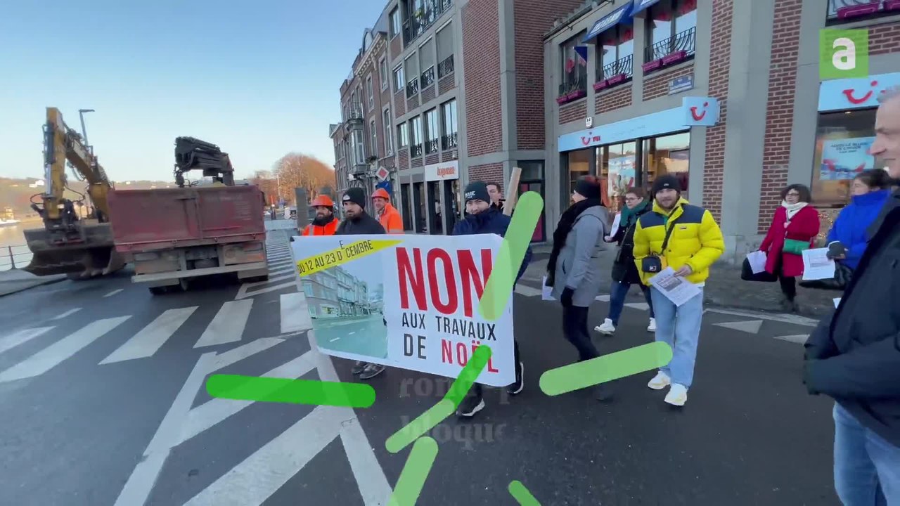 Non aux travaux de Noël : les commerçants bloquent le chantier en plein cœur de Huy