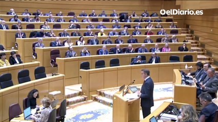 Feijóo pide en el Senado que Sánchez convoque ya elecciones