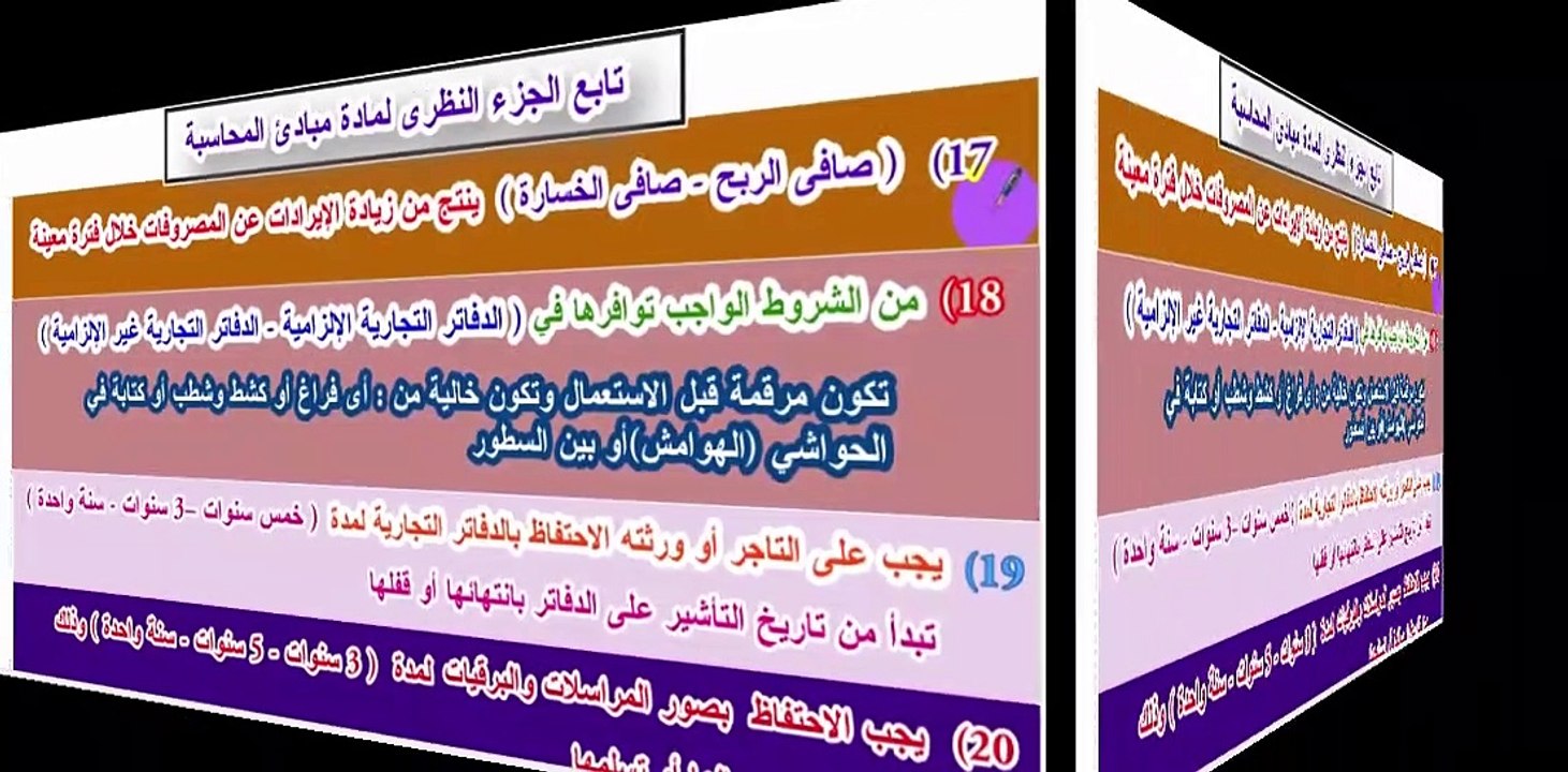 الفرقة الأولي كلية تجارة الأزهر مادة مبادئ محاسبة نظرى الفصل الأول الجزء الثاني