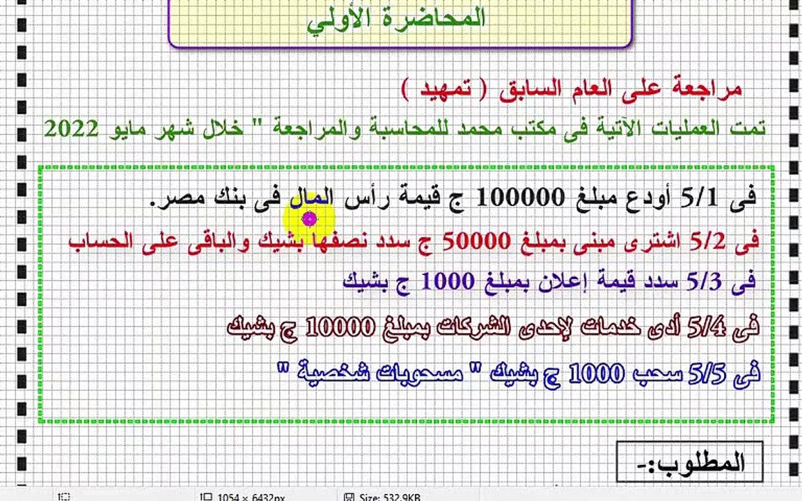 المحاضرة الأولى ، محاسبة شركات ، الفرقة الثانية ، كلية تجارة ، جامعة الأزهر بنات