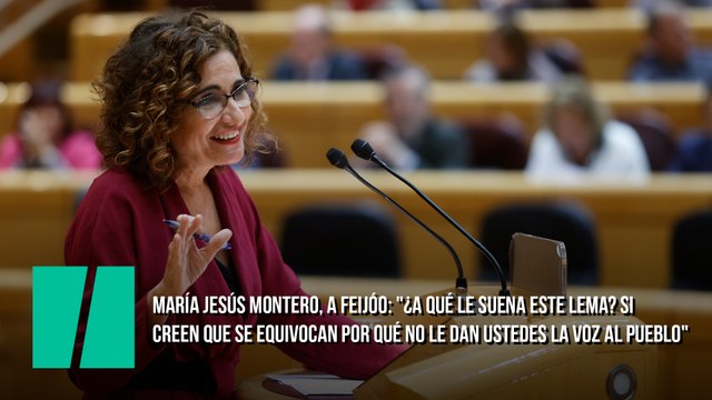 María Jesús Montero, a Feijóo: ¿A qué le suena este lema? Si creen que se equivocan por qué no le dan ustedes la voz al pueblo