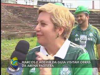 Marcos e Ademir da Guia visitam obras da Arena Palestra