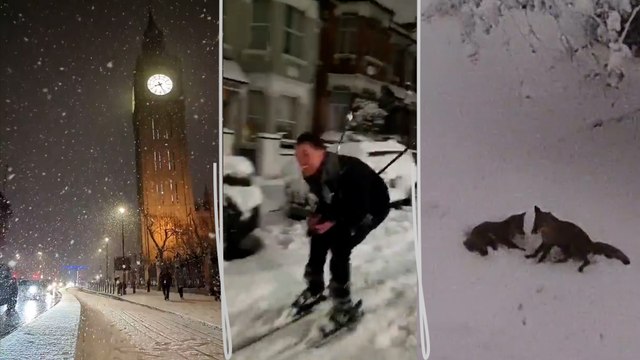 Carambolages, trafic aérien perturbé, ski dans les rues... La neige surprend le Royaume-Uni