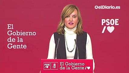 La portavoz del PSOE se muestra "sorprendida" por la posición de Unidas Podemos sobre la malversación y dice que son ellos quienes tienen que dar explicaciones