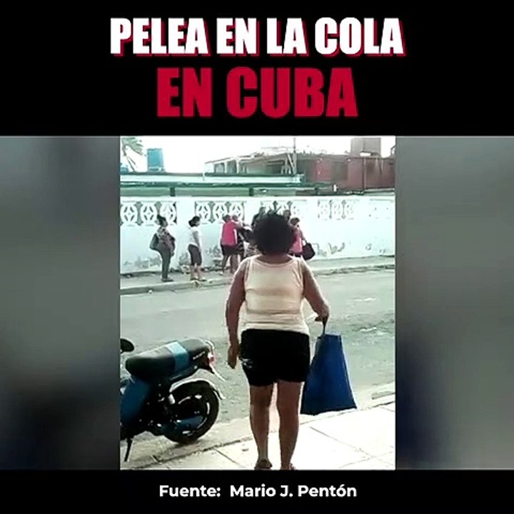 Pelea en la cola en Cuba.