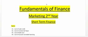 Short Term Finance class -2 #Fundamental of Finance #Marketing 2nd Year#Helpsir