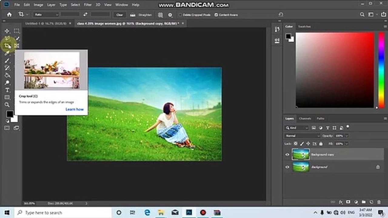 Smart crop photo shop and Perspective Crop tool in Adobe photoshop CC 2019 Urdu Hindi Class 04_