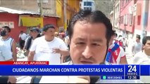 Abancay: Ciudadanos marchan contra las protestas violentas