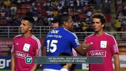No Pacaembu, jogo beneficente marca encontro de craques