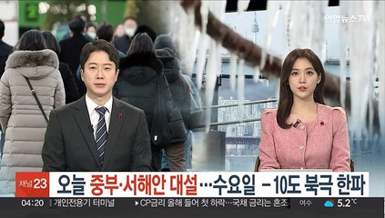 오늘 중부·서해안 대설…수요일 -10도 북극 한파