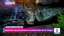 Explosión de pirotecnia durante celebración a la Virgen en Nopaltepec deja 12 lesionados