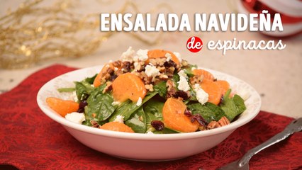 Receta de ensalada navideña de espinaca y mandarina en 10 minutos
