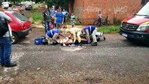 Motociclista fica ferido após forte colisão de trânsito no Cataratas