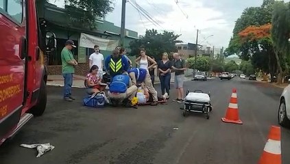 Motociclista fica ferida em acidente de trânsito no Centro