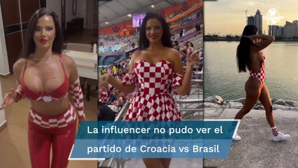 La modelo croata Ivana Knoll, fue echada de un estadio durante la Copa del Mundo 