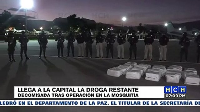 Llega a la capital el restante de la droga decomisada durante Operación en La Mosquitia