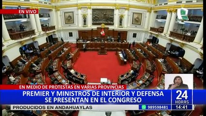 Premier Pedro Angulo y los ministros de Interior y Defensa se presentan ante el Congreso