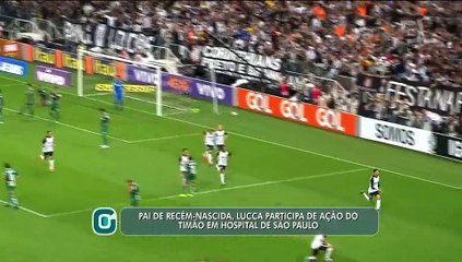 Pai de recém-nascida, Lucca participa de ação do Timão em hospital de São Paulo