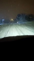 La neige sur la voie rapide Romans - Valence le 13 décembre 2022