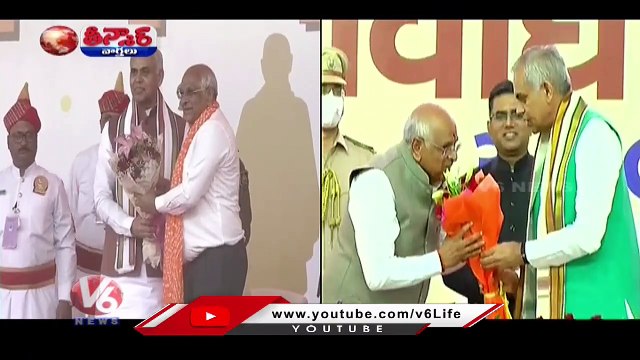 Gujarat CM Bhupendra Patel Takes Oath As CM For Second Consecutive Term | V6 Teenmaar