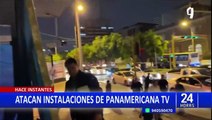 Manifestantes atacan con piedras la sede de Panamericana Televisión