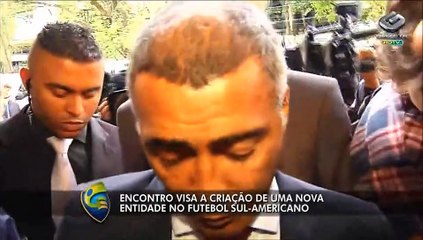 Com Romário e Maradona, reunião contra Conmebol é realizada em São Paulo