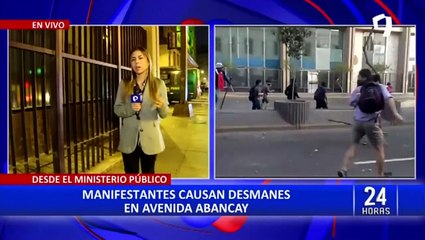 Manifestantes atacan sede del Ministerio Público en Lima
