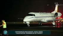 Alan Ruschel e Rafael Henzel desembarcam em Chapecó após tragédia