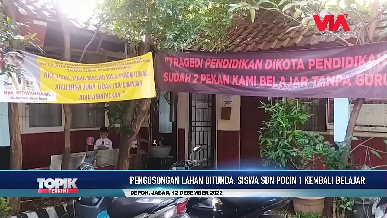 PENGOSONGAN LAHAN DITUNDA, SISWA SDN POCIN 1 KEMBALI BELAJAR