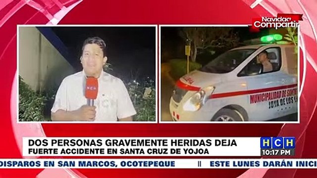 Accidente vial deja dos personas heridas en Santa Cruz de Yojoa