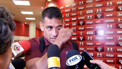 Entrevista com jogadores do São Paulo após vitória sobre Botafogo