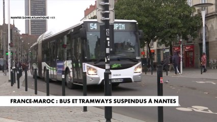France-Maroc : bus et tramway suspendus à Nantes