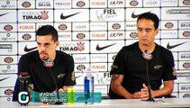 Entrevista com Fágner e Jadson depois do treino na Arena Corinthians